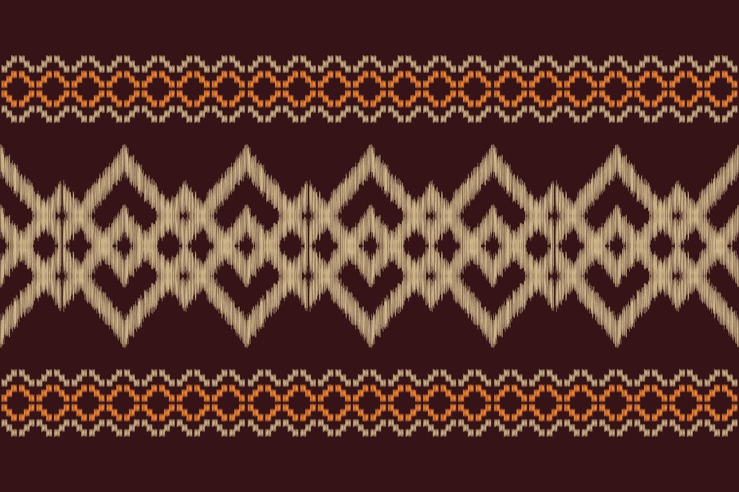 Traditional Ethnic ikat motif fabric pattern background geometric .African Ikat embroidery Ethnic oriental pattern brown background wallpaper. Abstract,,illustration.Texture,frame,decoration. vector