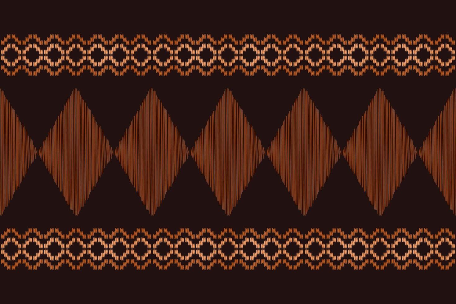Traditional Ethnic ikat motif fabric pattern background geometric .African Ikat embroidery Ethnic oriental pattern brown background wallpaper. Abstract,,illustration.Texture,frame,decoration. vector