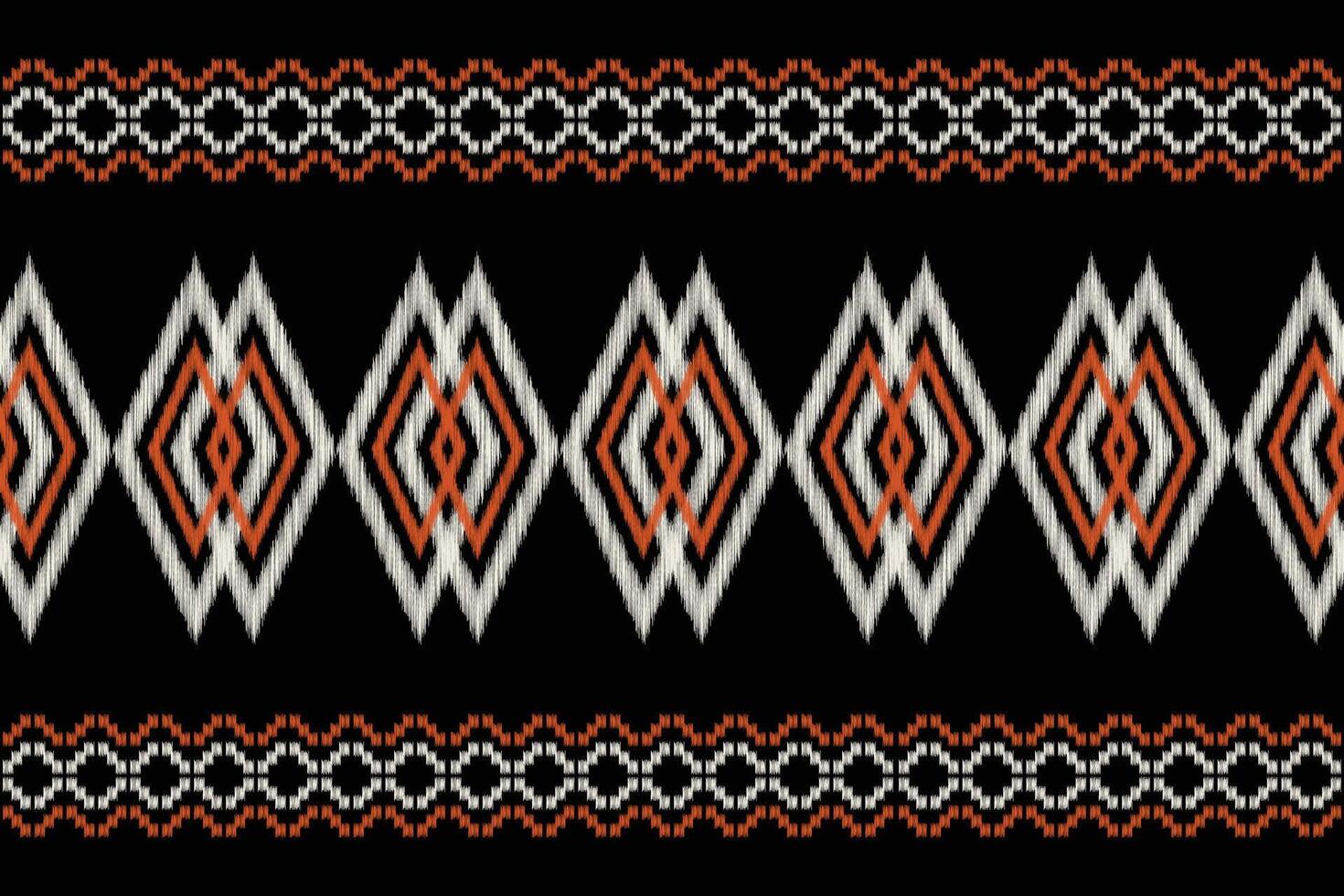 Traditional Ethnic ikat motif fabric background pattern geometric .African Ikat embroidery Ethnic oriental pattern black background wallpaper. Abstract,,illustration.Texture,frame,decoration. vector