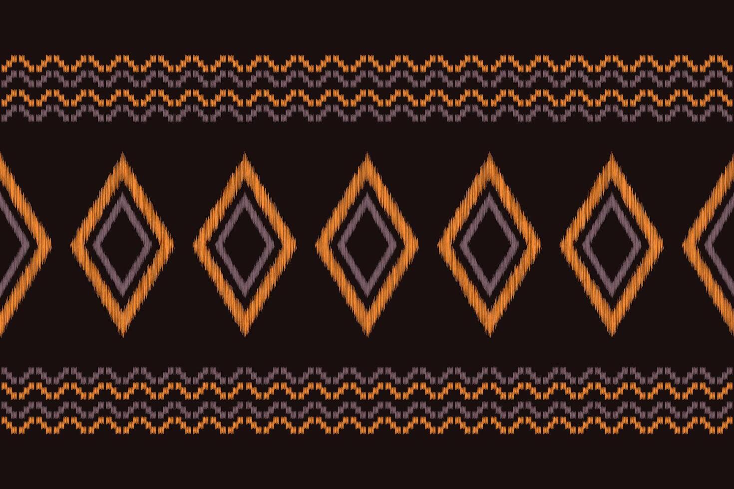 Traditional Ethnic ikat motif fabric pattern background geometric .African Ikat embroidery Ethnic oriental pattern brown background wallpaper. Abstract,,illustration.Texture,frame,decoration. vector