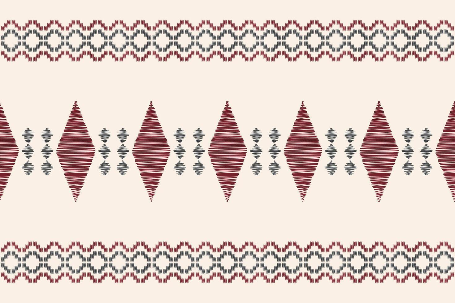 Traditional Ethnic ikat motif fabric pattern background geometric .African Ikat embroidery Ethnic pattern brown cream background wallpaper. Abstract,,illustration.Texture,frame,decoration. vector