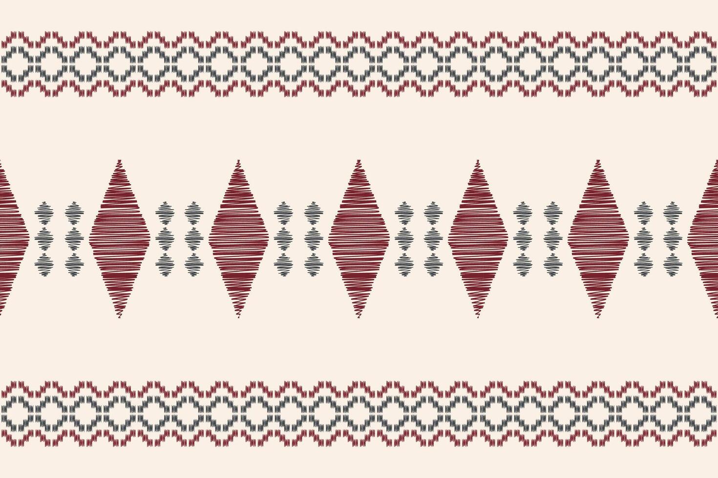 Traditional Ethnic ikat motif fabric pattern background geometric .African Ikat embroidery Ethnic pattern brown cream background wallpaper. Abstract,,illustration.Texture,frame,decoration. vector