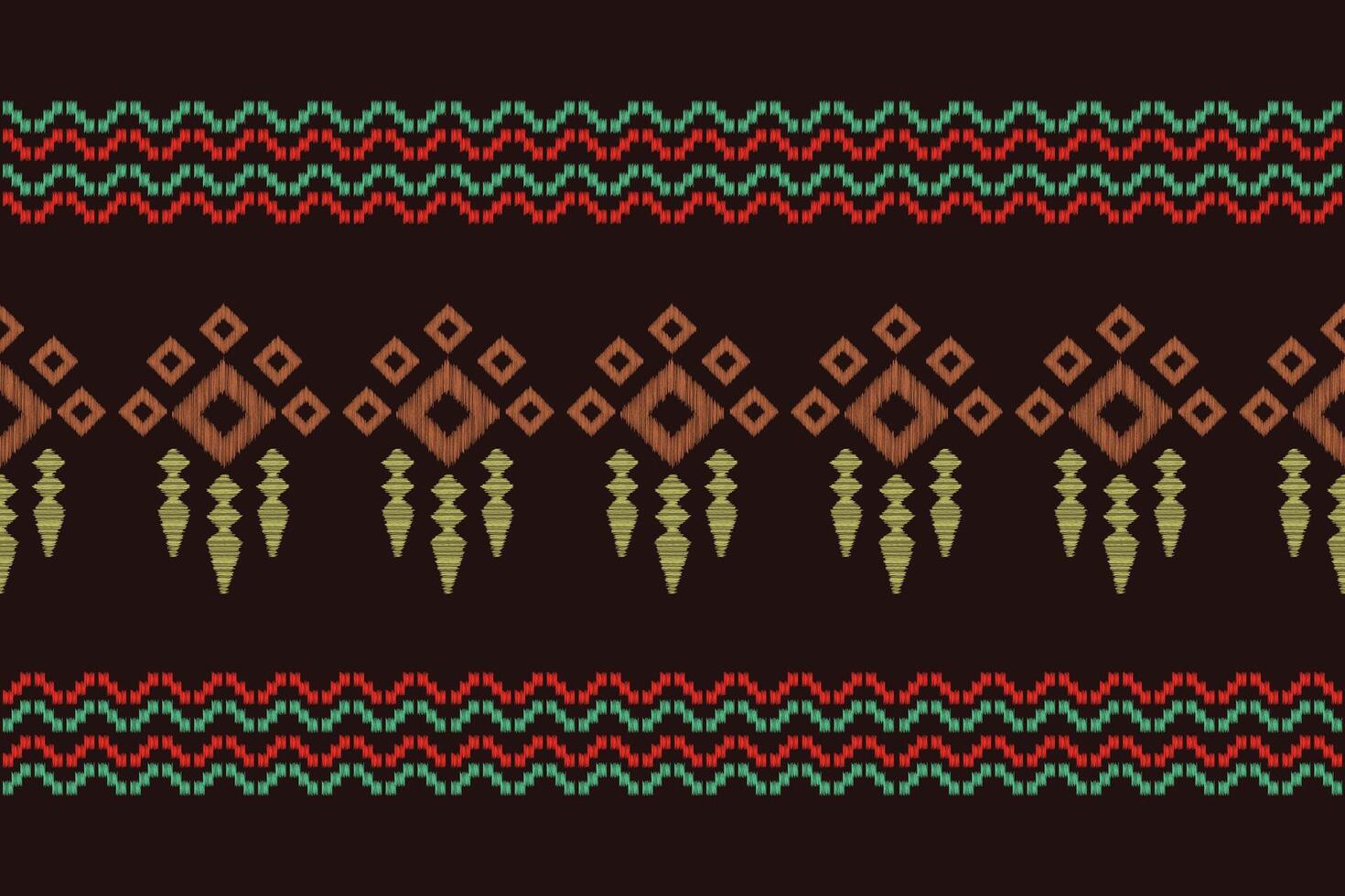 Traditional Ethnic ikat motif fabric pattern background geometric .African Ikat embroidery Ethnic oriental pattern brown background wallpaper. Abstract,,illustration.Texture,frame,decoration. vector