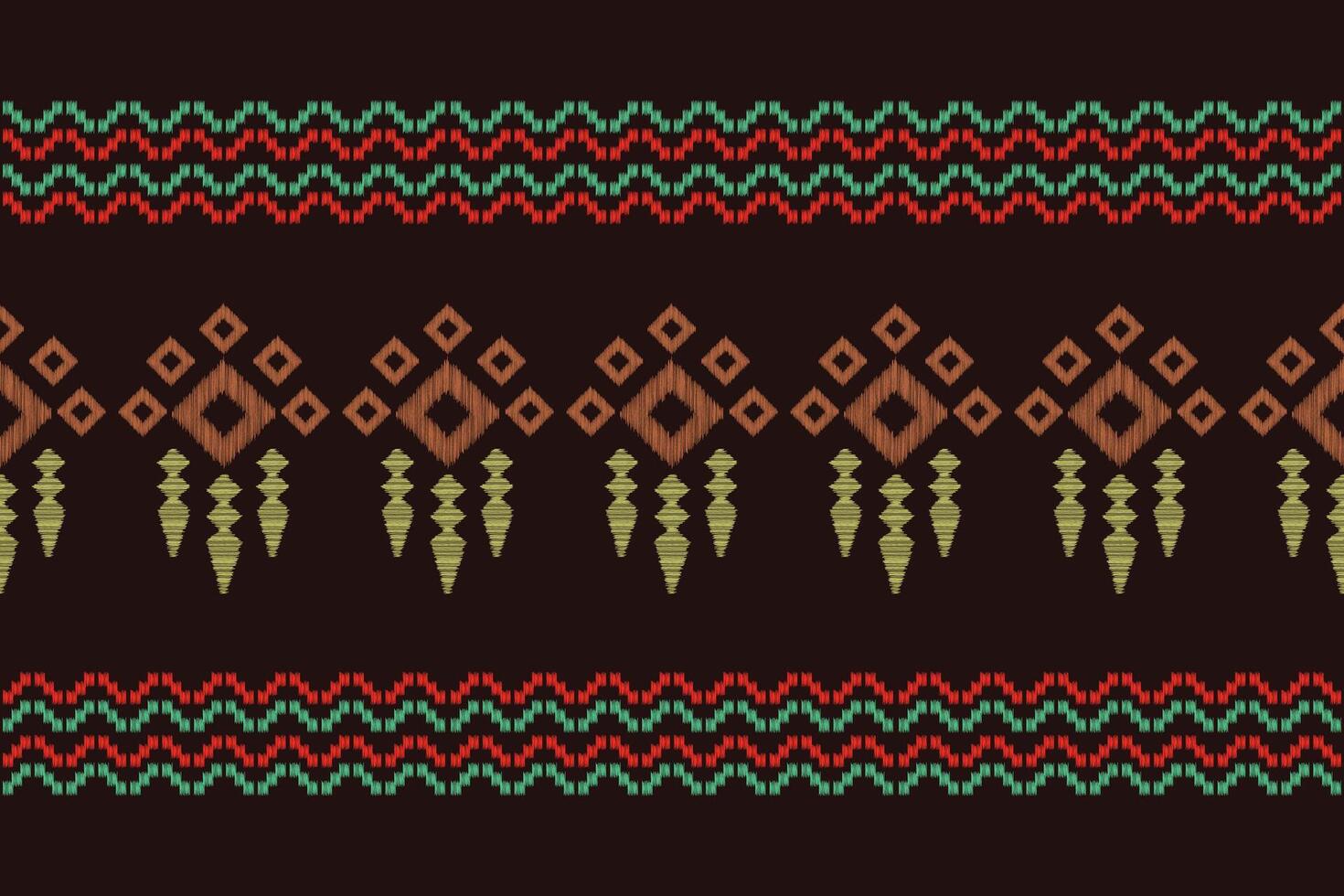 Traditional Ethnic ikat motif fabric pattern background geometric .African Ikat embroidery Ethnic oriental pattern brown background wallpaper. Abstract,,illustration.Texture,frame,decoration. vector