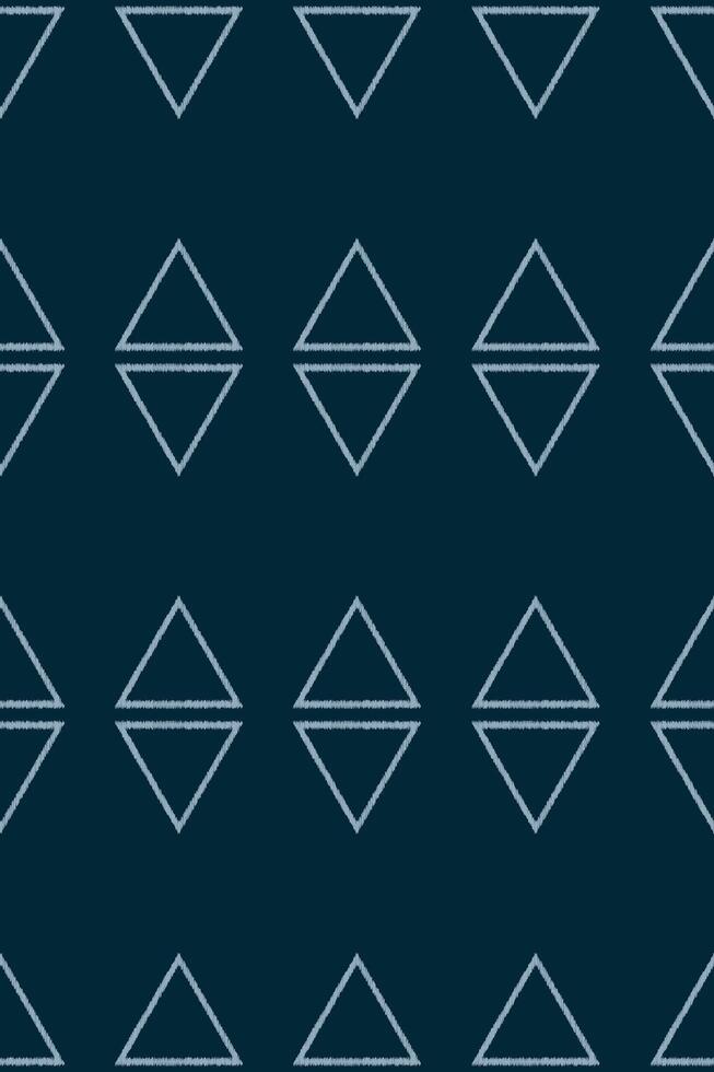 Traditional Ethnic ikat motif fabric pattern geometric style.African Ikat embroidery Ethnic oriental pattern blue background wallpaper. Abstract,,illustration.Texture,frame,decoration. vector