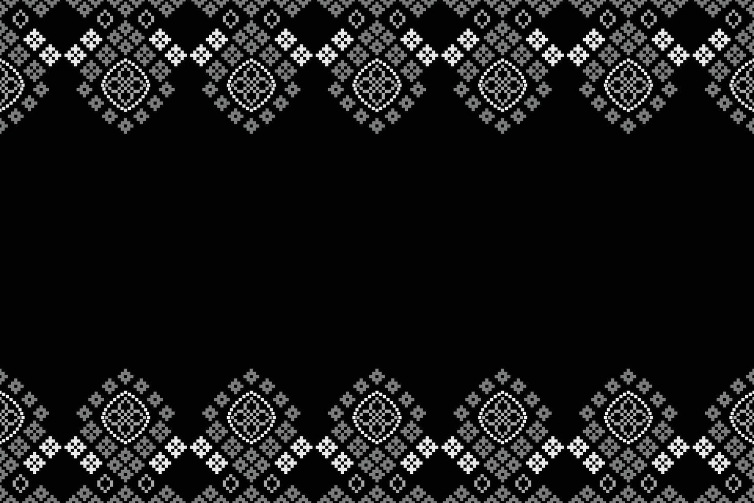 tradicional étnico motivos ikat geométrico tela modelo cruzar puntada.ikat bordado étnico oriental píxel negro fondo.abstracto,,ilustración. textura,bufanda,decoración,papel tapiz. vector
