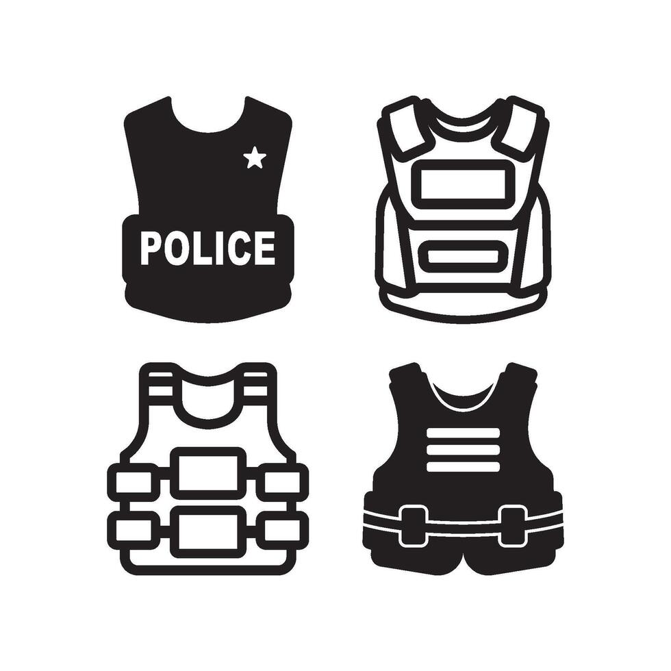 Bulletproof Police icon flat design vector