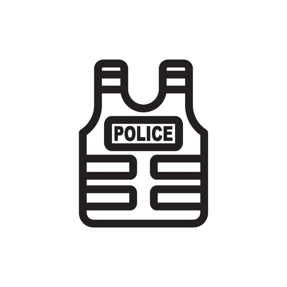 Bulletproof Police icon flat design vector