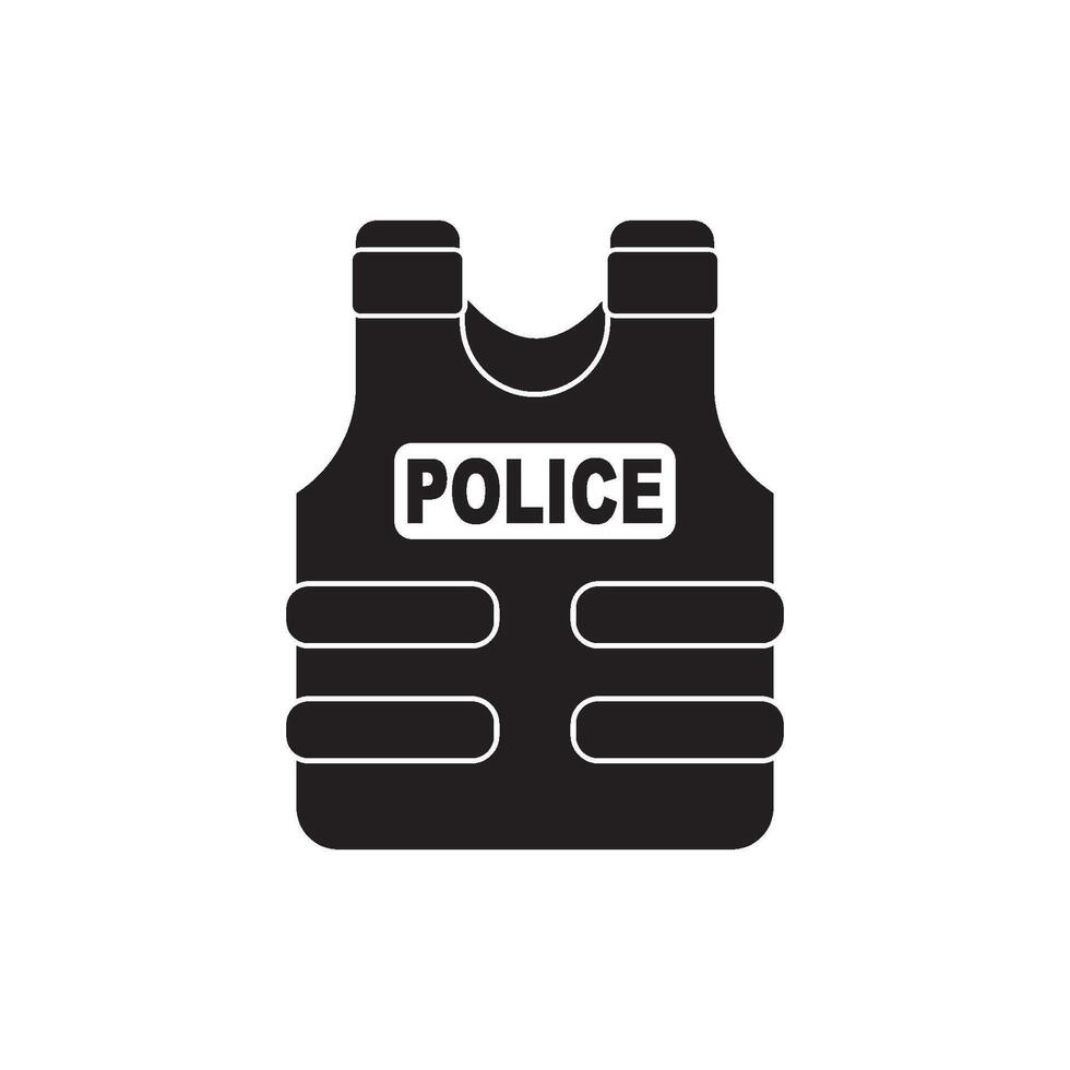 a prueba de balas policía icono plano diseño vector