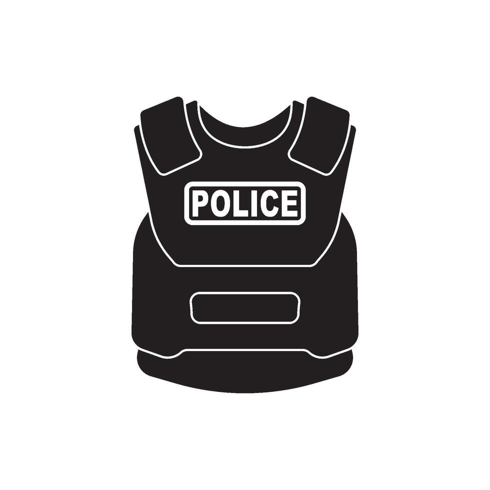 Bulletproof Police icon flat design vector