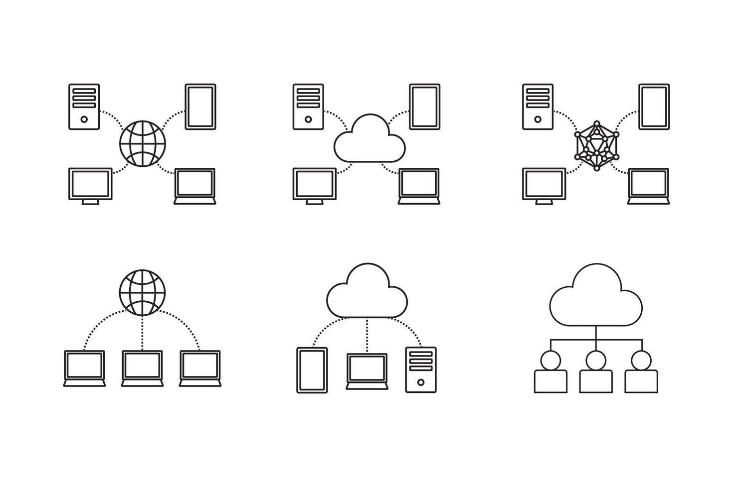 Local area network diagram. Internet concept. vector