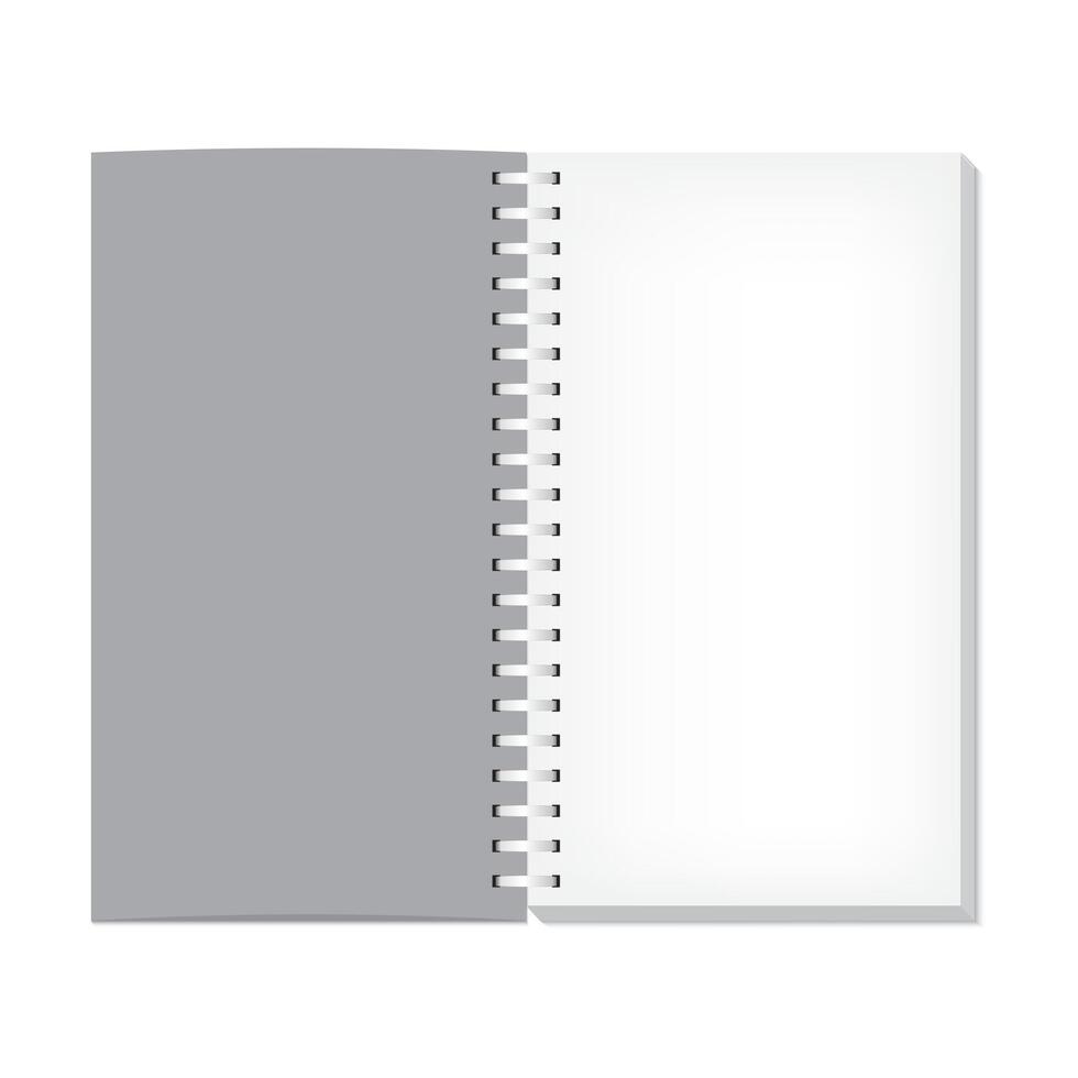 3d realistic white paper book isolated on white background. vector