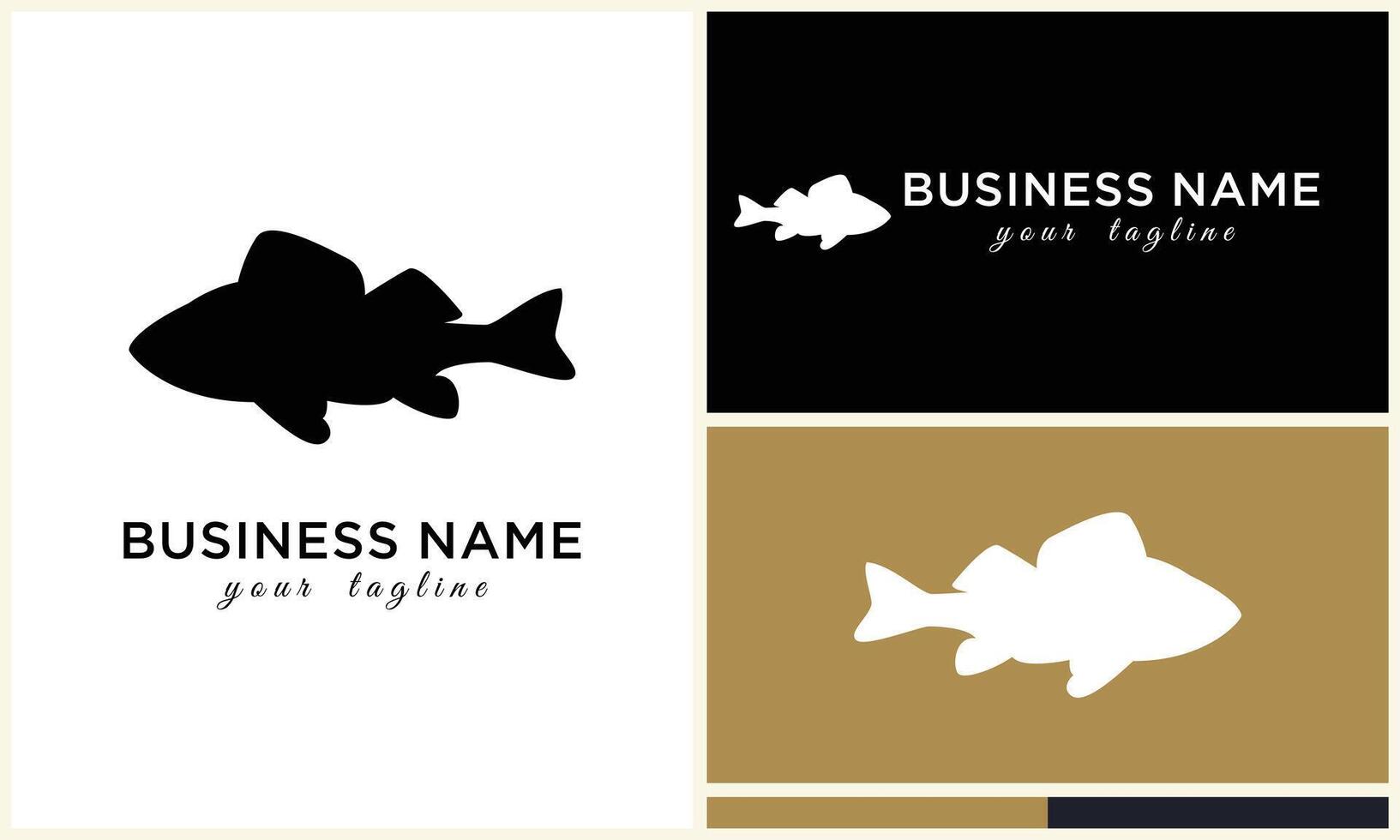 silhouette fish logo template vector