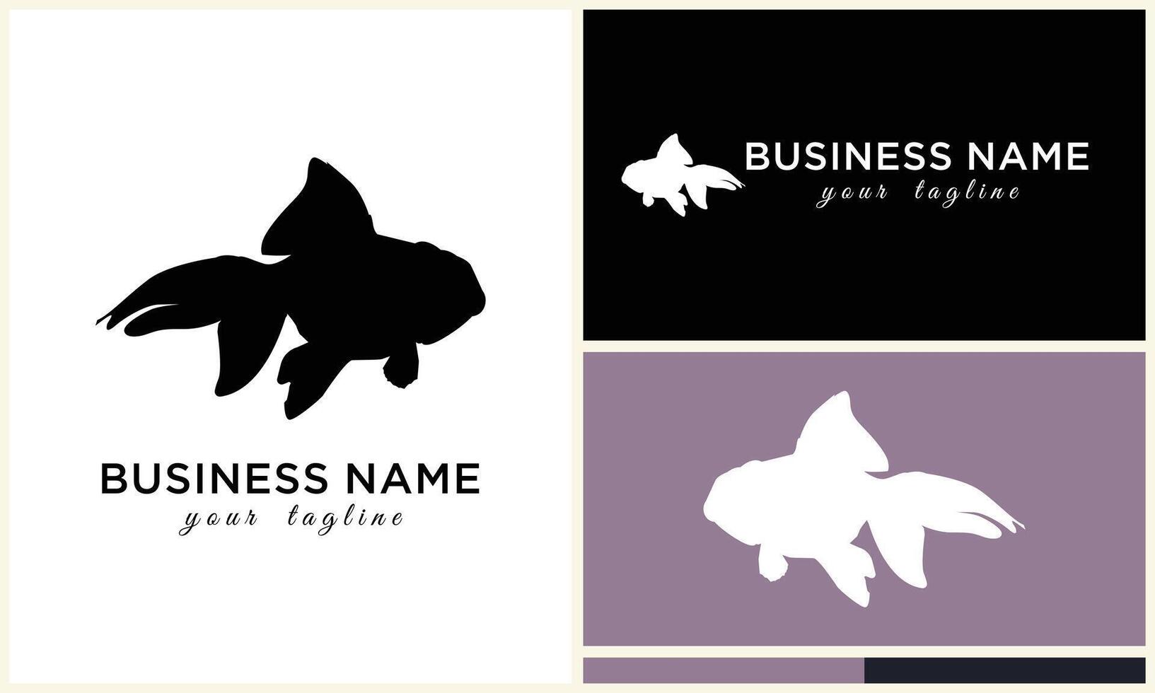 silhouette fish logo template vector