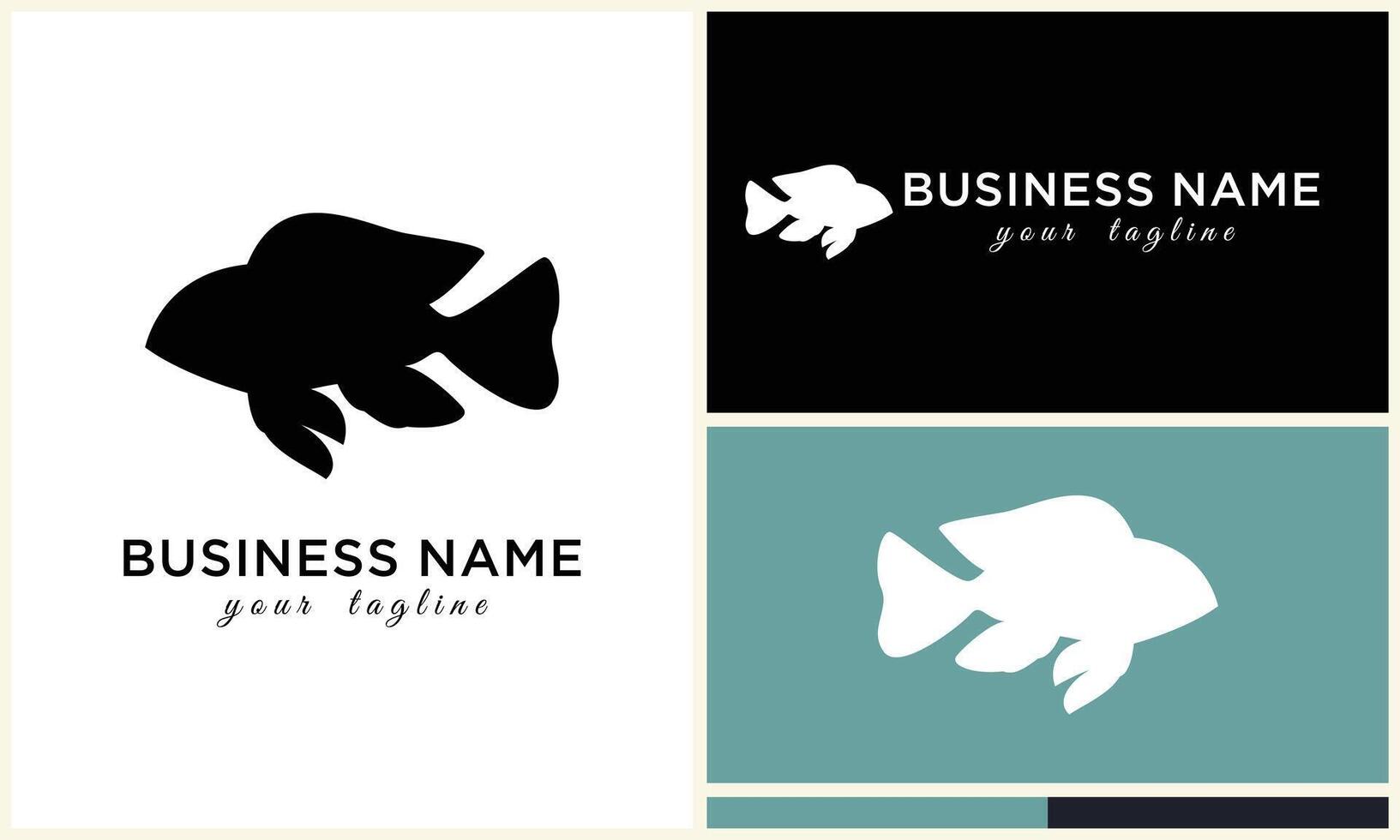 silhouette fish logo template vector