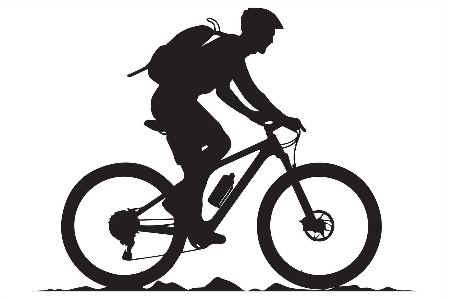 Bicycle riding Silhouette vector