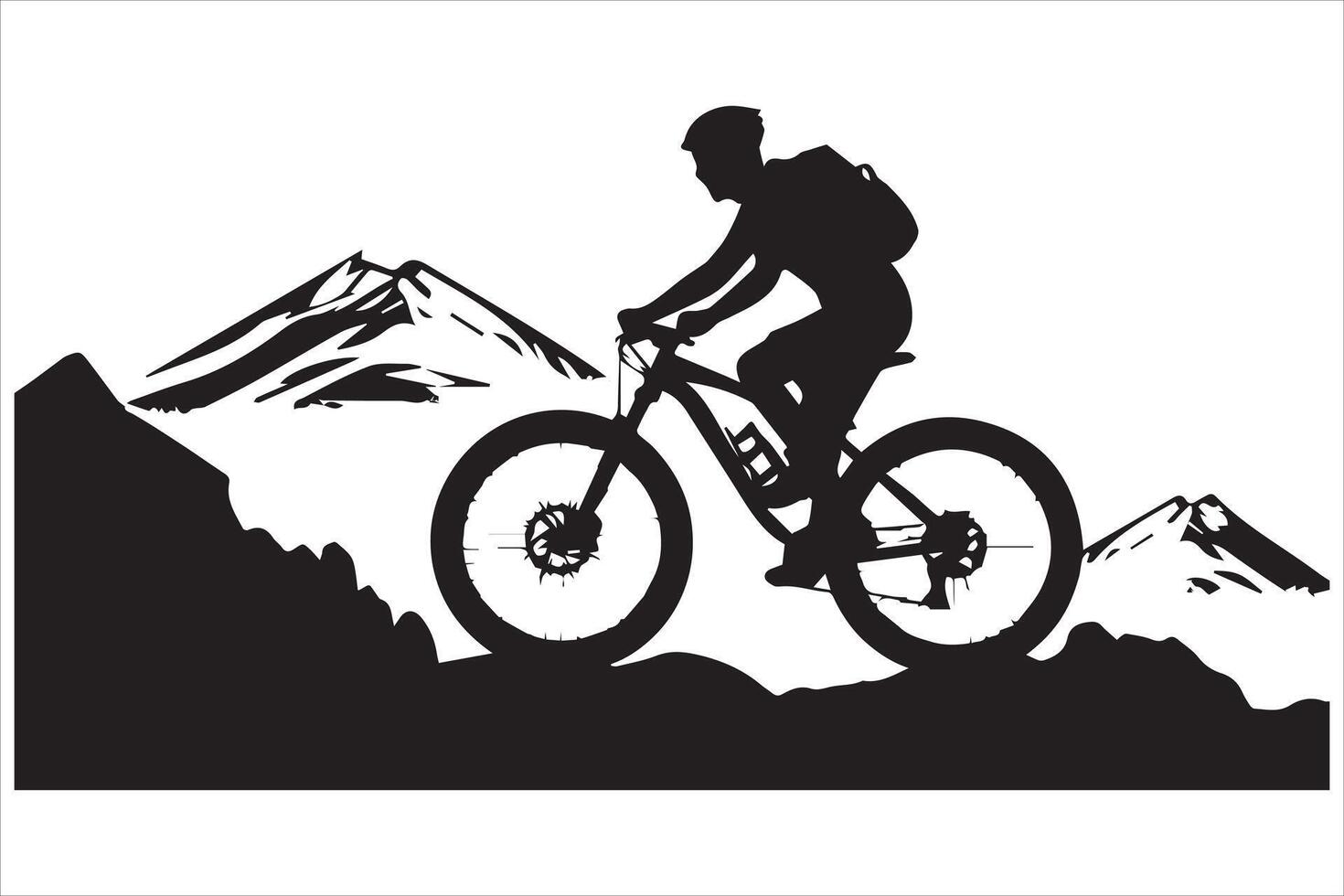 Bicycle riding Silhouette vector