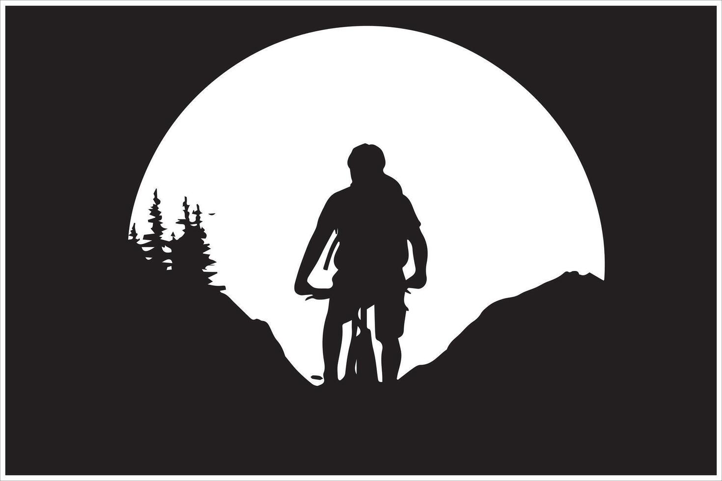 Bicycle riding Silhouette vector