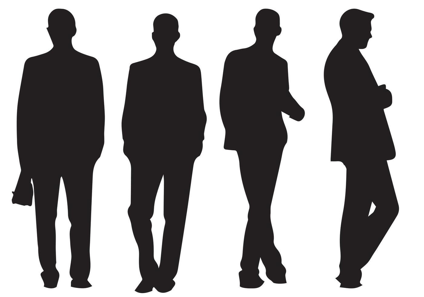 Set of Smart Businessman silhouette illustration vector