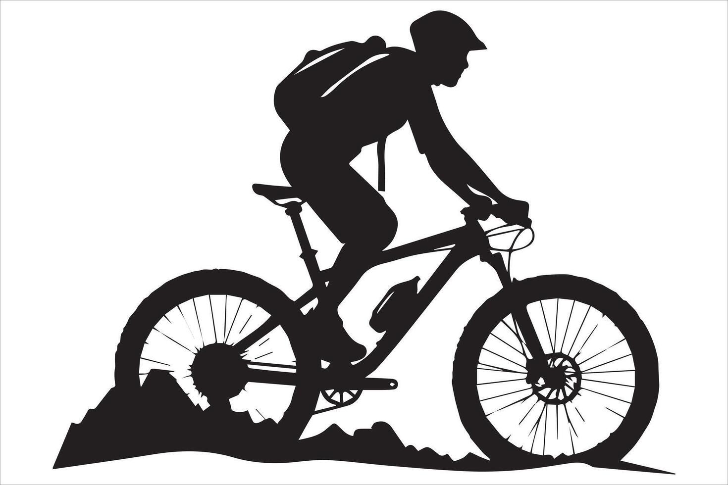 Bicycle riding black Silhouette design vector