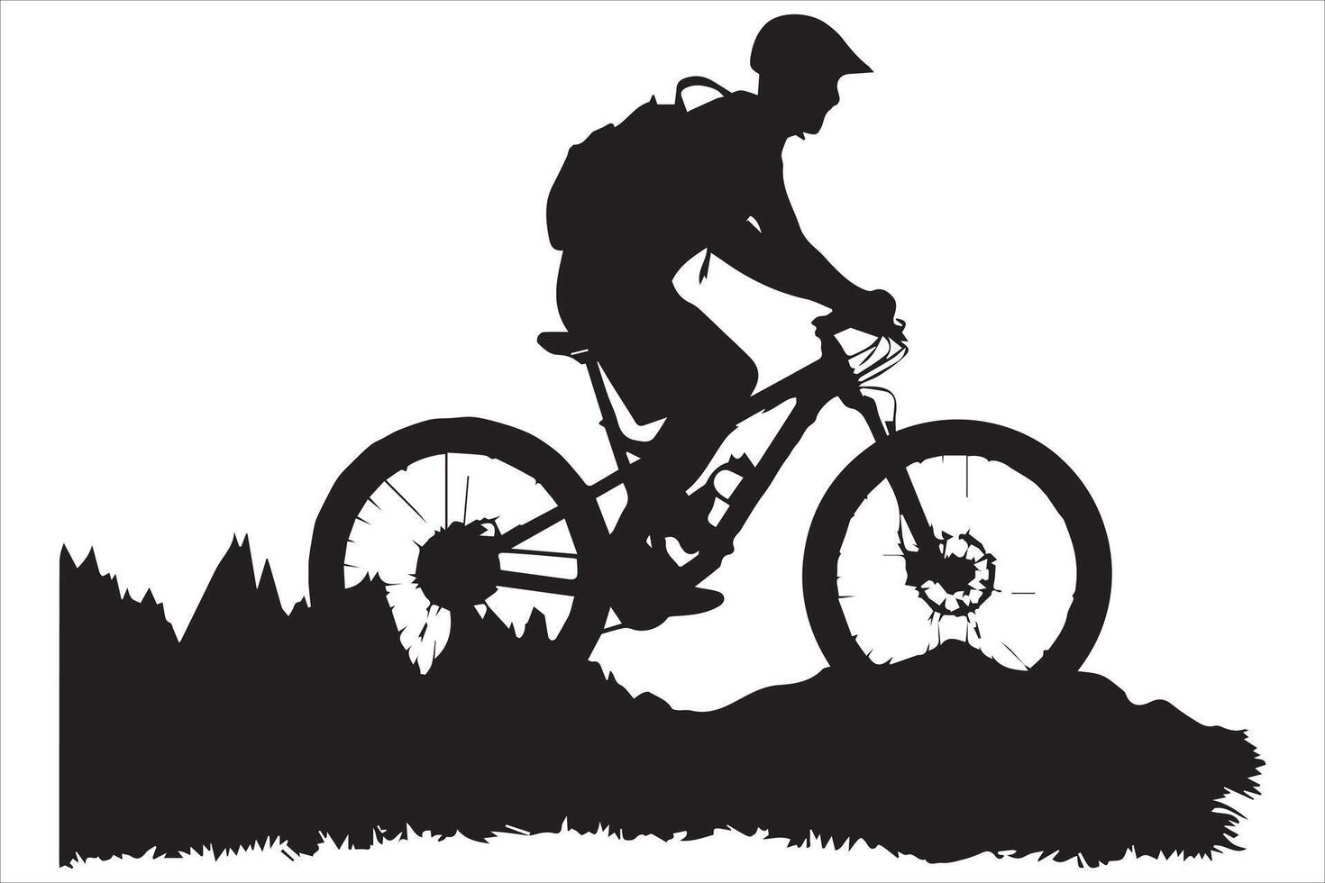 Bicycle riding Silhouette vector