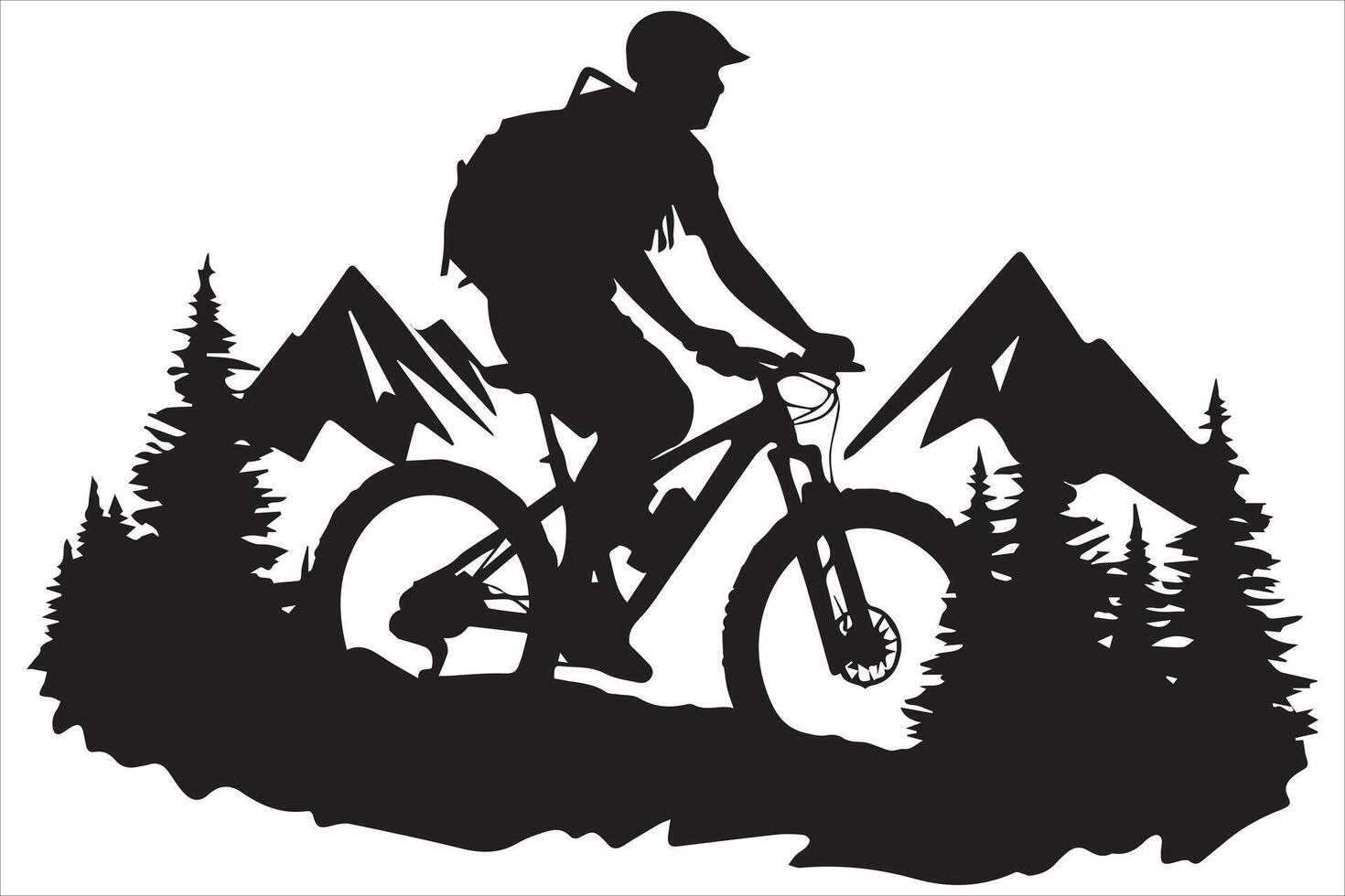 Bicycle riding Silhouette vector