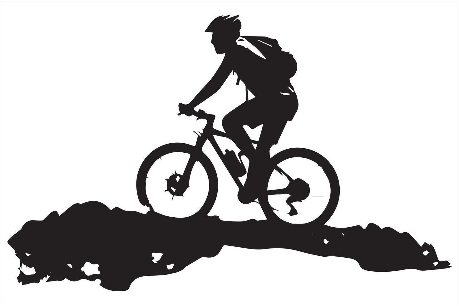 Bicycle riding Silhouette vector