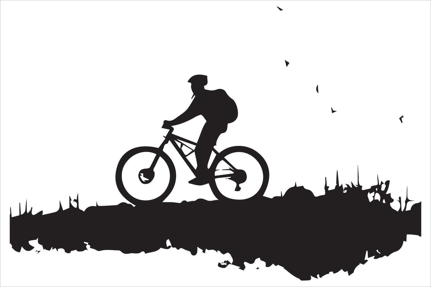 Bicycle riding Silhouette vector