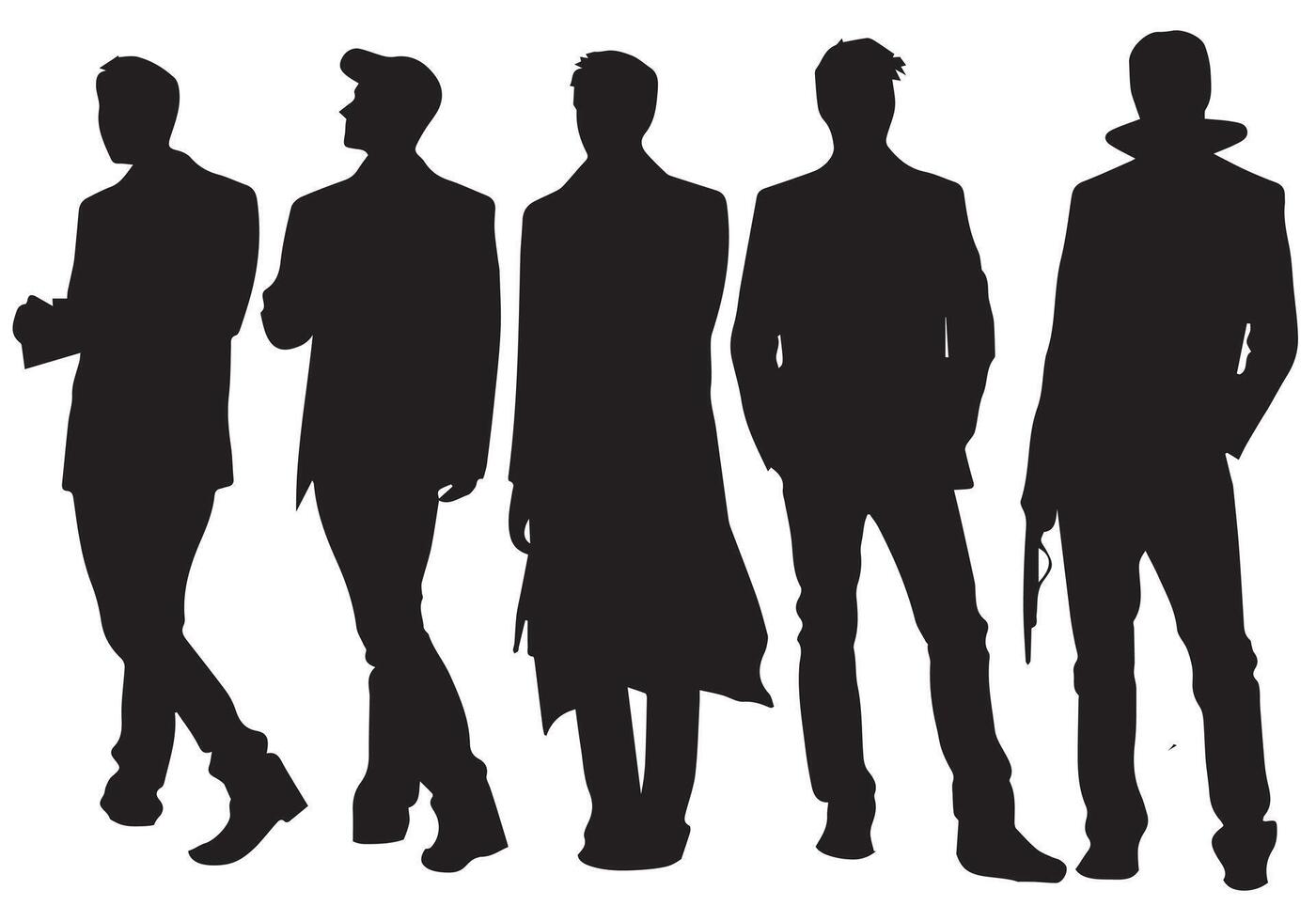 Set of Smart Businessman silhouette illustration vector