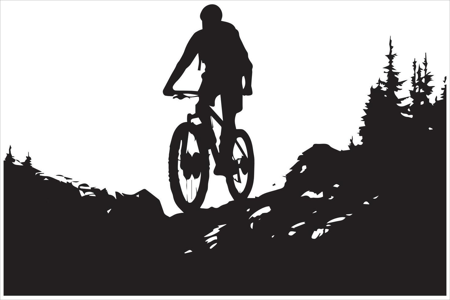 Bicycle riding Silhouette vector