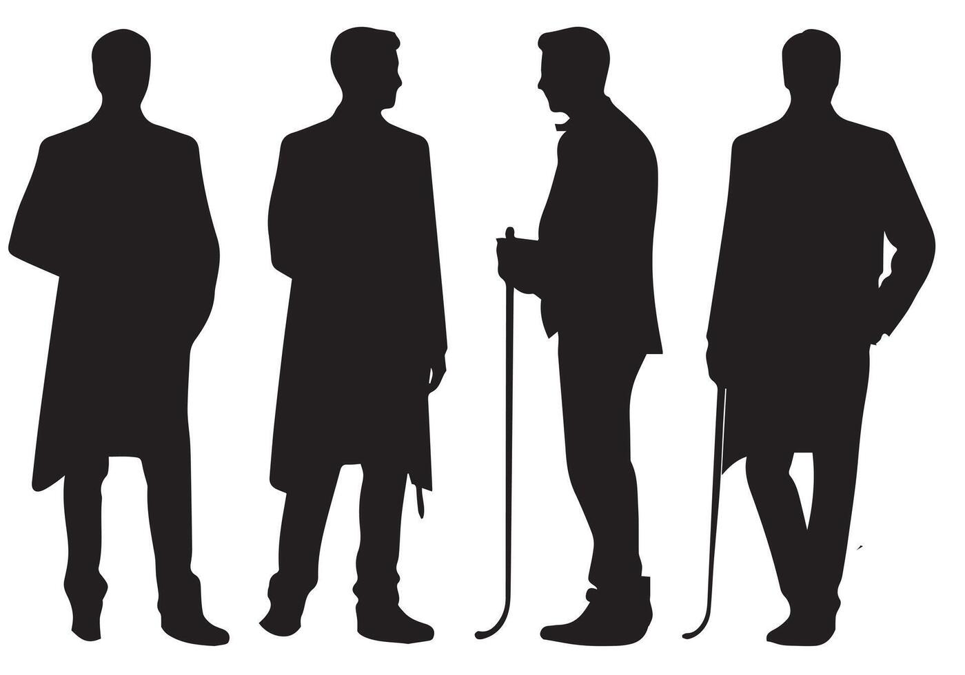 Set of Smart Businessman silhouette illustration vector