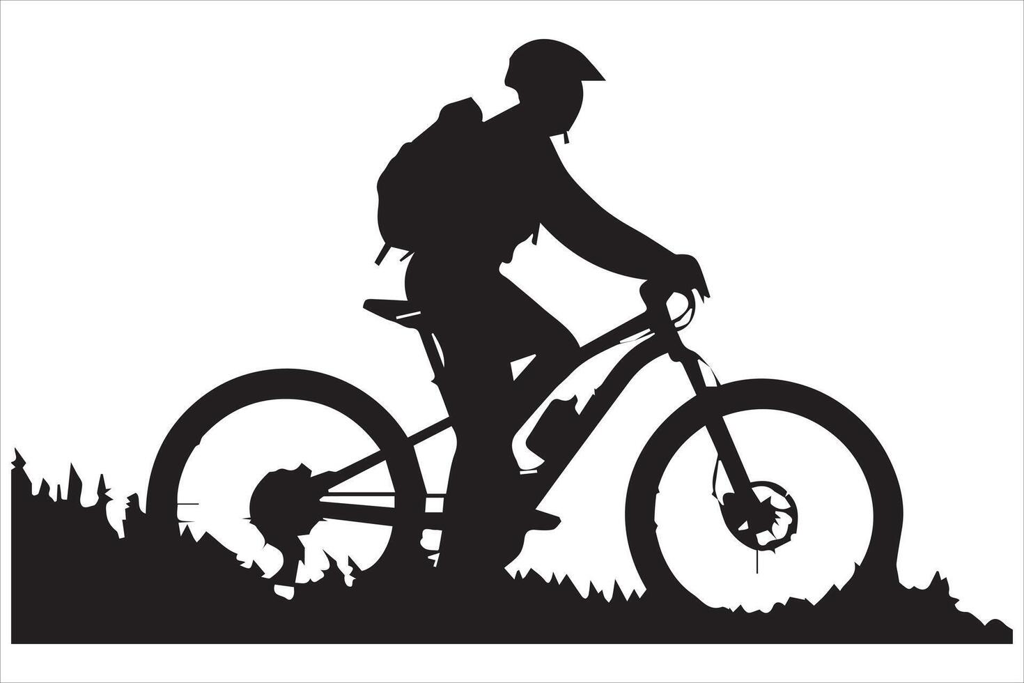 Bicycle riding Silhouette vector