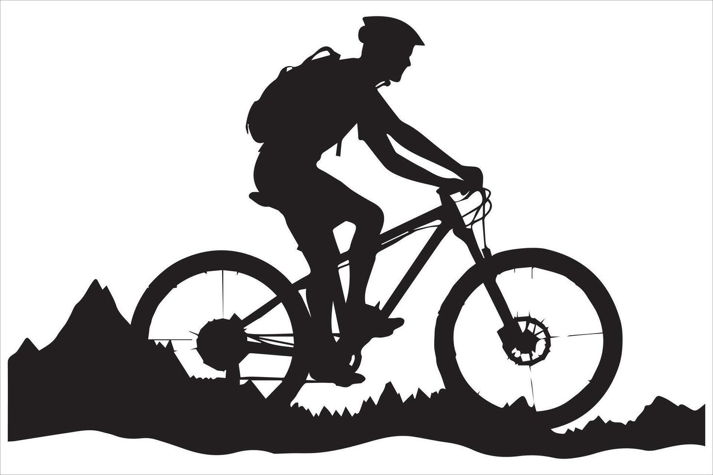 Bicycle riding Silhouette vector