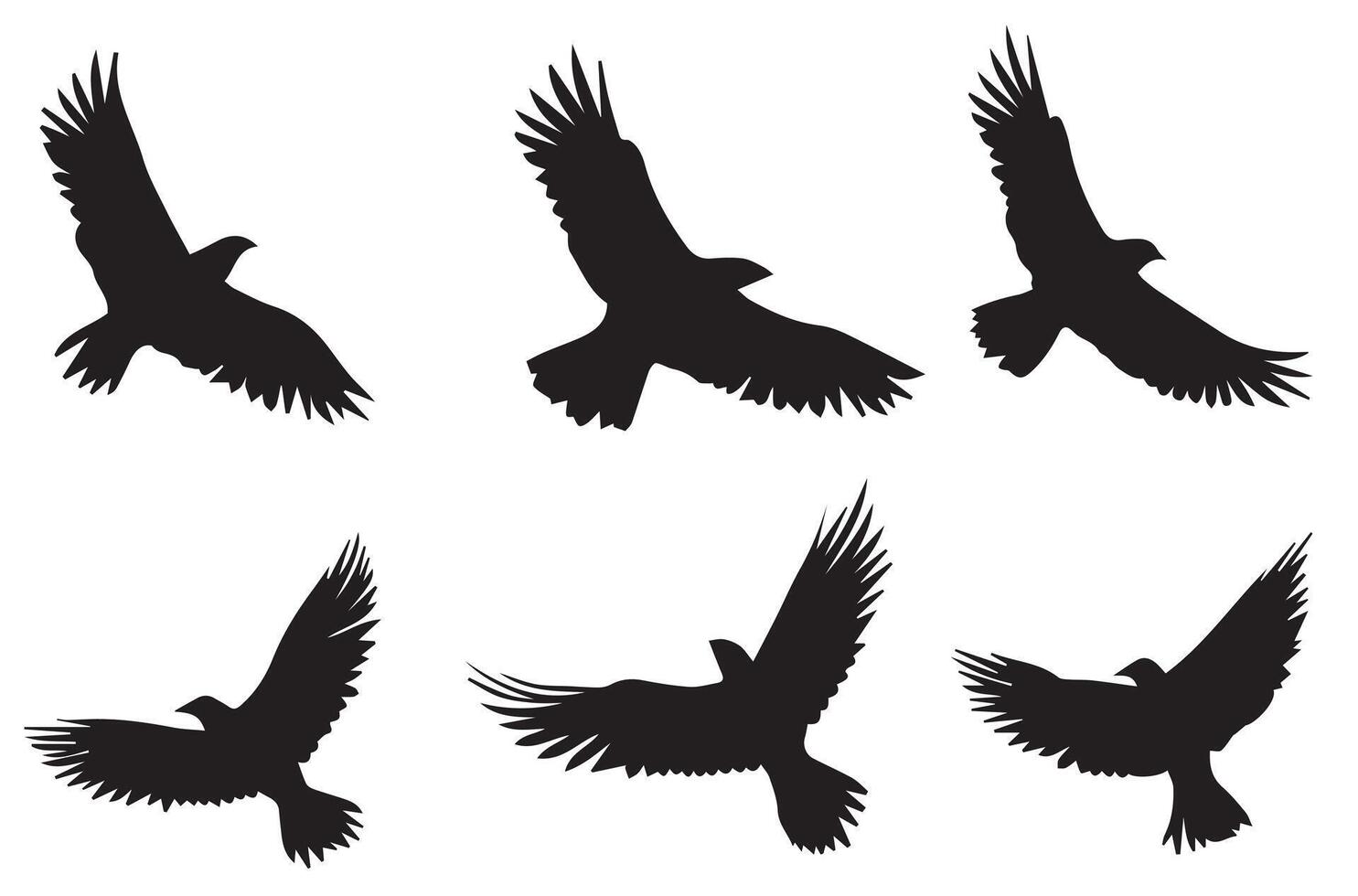 Flying birds silhouettes illustration white background vector