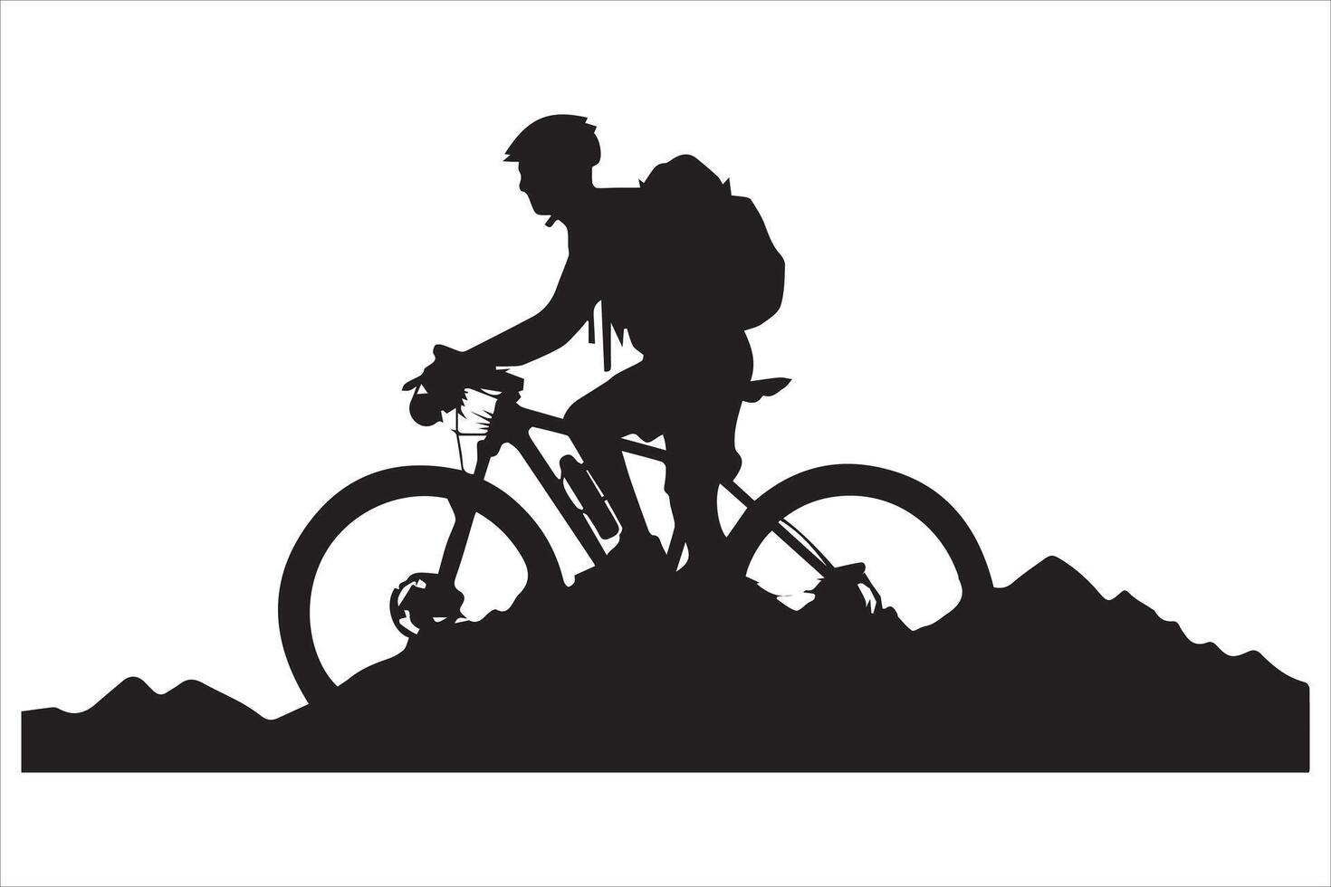 Bicycle riding black Silhouette design vector