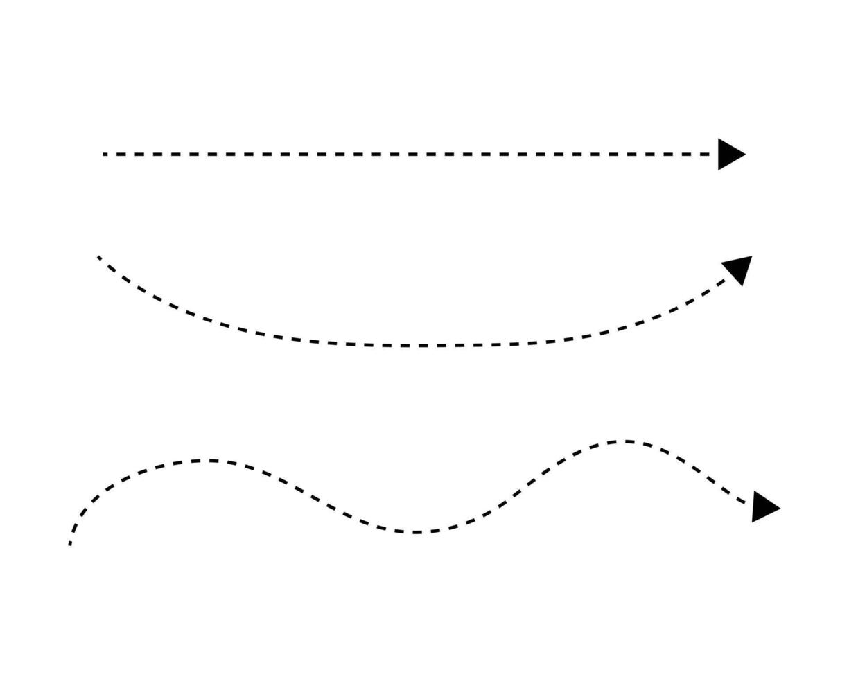 Dotted line directional arrow vector