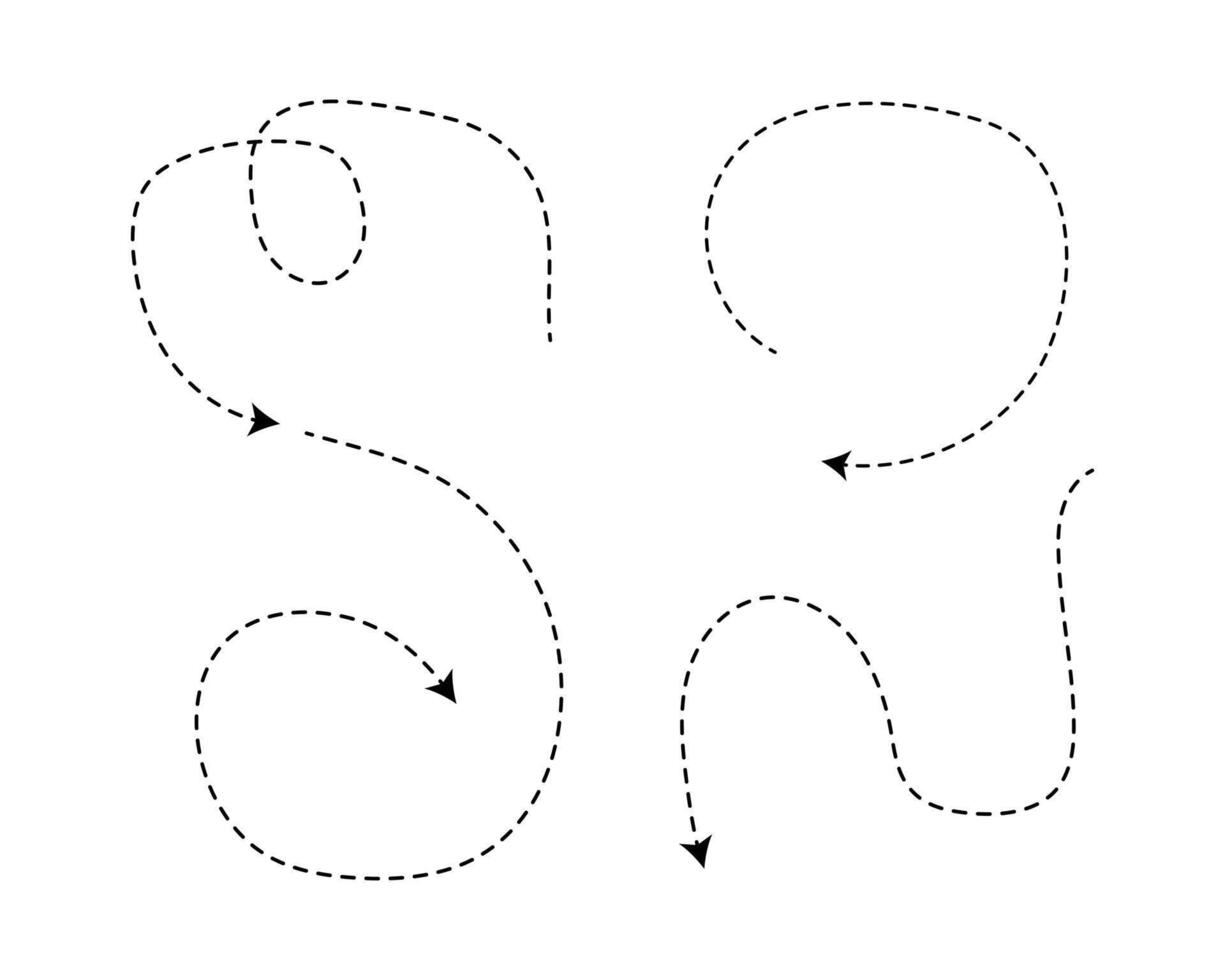 Dotted line direction arrow vector