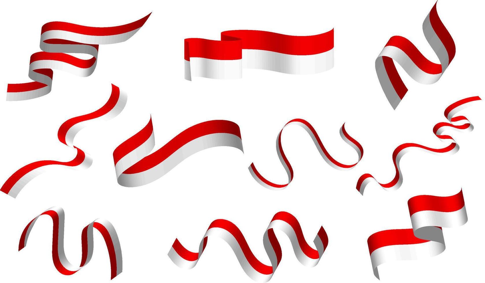 Indonesia ribbon flag design set collection vector