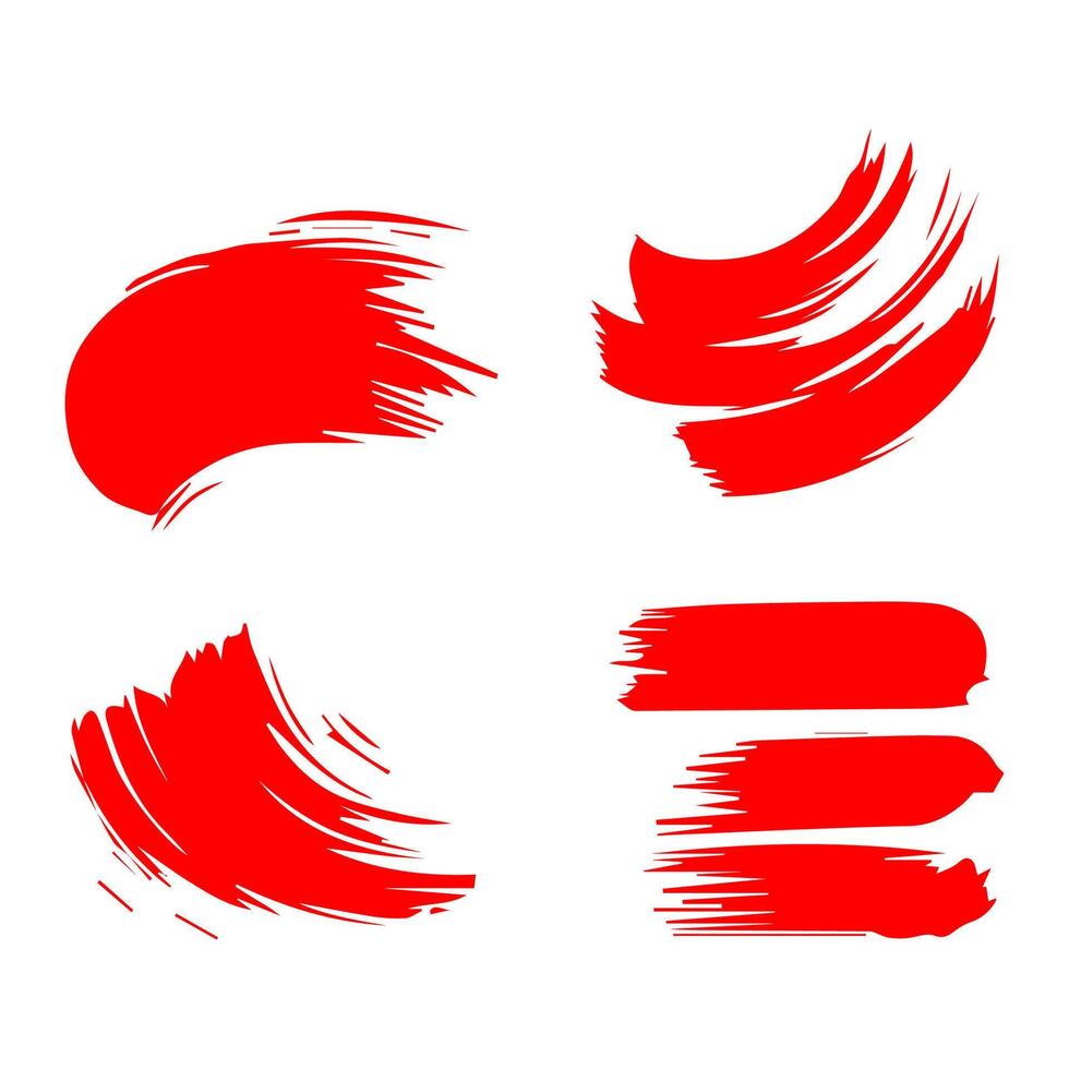 Red paint artistic dry brush stroke. Watercolor acrylic hand painted backdrop for print, web design and banners. vector