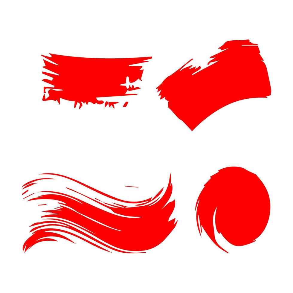 Red paint artistic dry brush stroke. Watercolor acrylic hand painted backdrop for print, web design and banners. vector