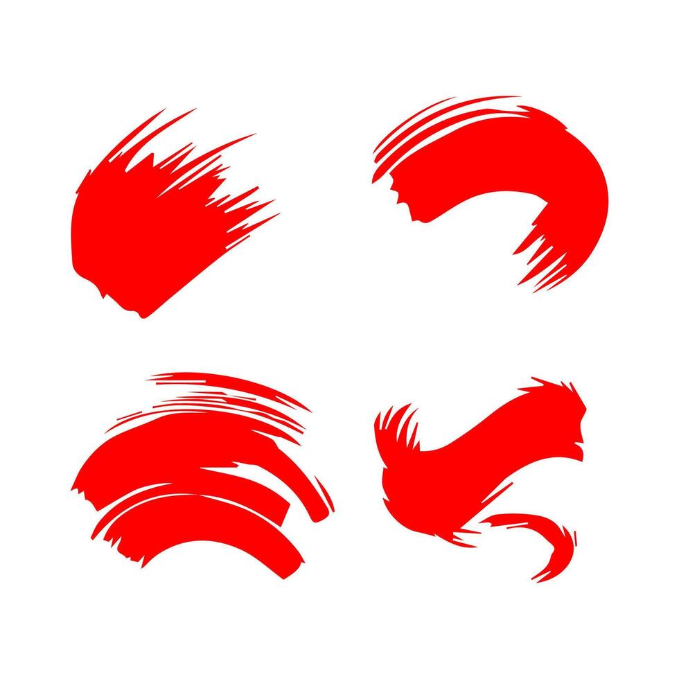 Red paint artistic dry brush stroke. Watercolor acrylic hand painted backdrop for print, web design and banners. vector