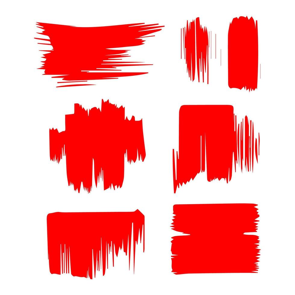 Red paint artistic dry brush stroke. Watercolor acrylic hand painted backdrop for print, web design and banners. vector
