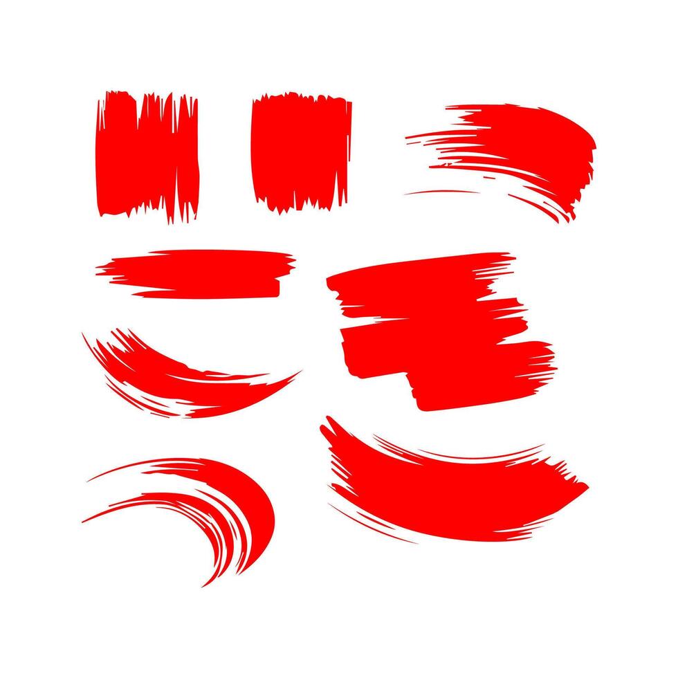 Red paint artistic dry brush stroke. Watercolor acrylic hand painted backdrop for print, web design and banners. vector