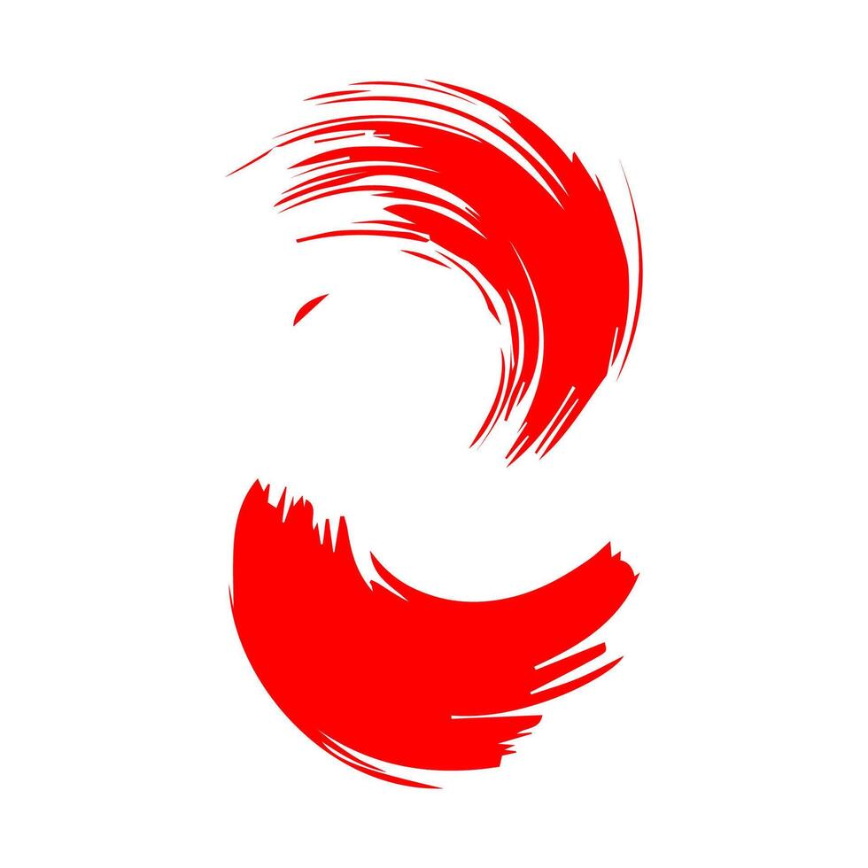 Red paint artistic dry brush stroke. Watercolor acrylic hand painted backdrop for print, web design and banners. vector
