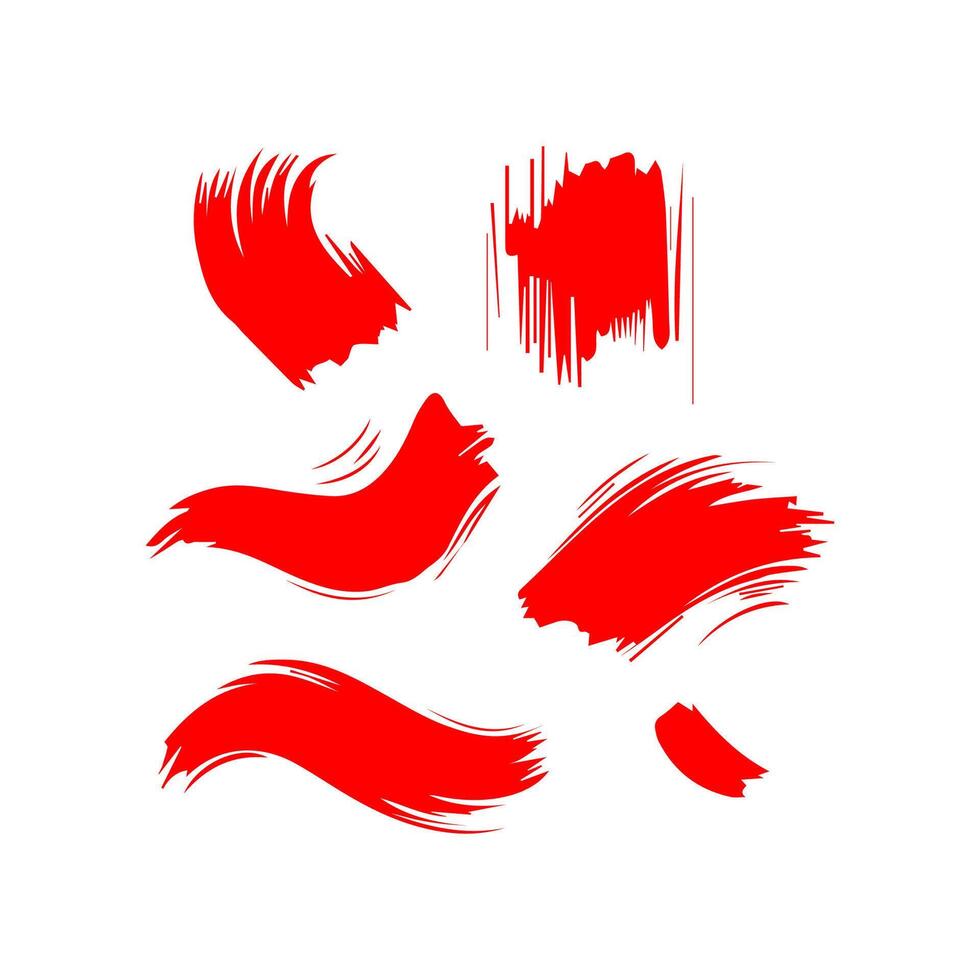Red paint artistic dry brush stroke. Watercolor acrylic hand painted backdrop for print, web design and banners. vector