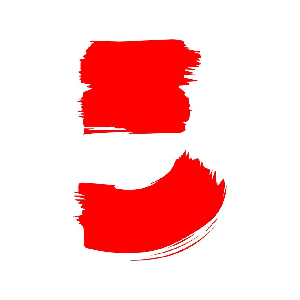 Red paint artistic dry brush stroke. Watercolor acrylic hand painted backdrop for print, web design and banners. vector