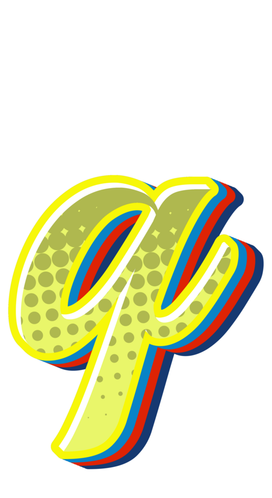 Comic Halftone Alphabet Letter and Number png