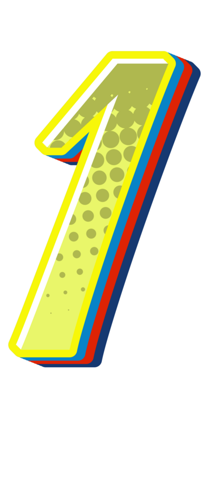 Comic Halftone Alphabet Letter and Number png
