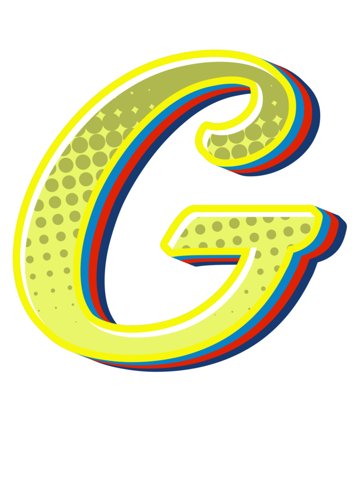 Comic Halftone Alphabet Letter and Number png