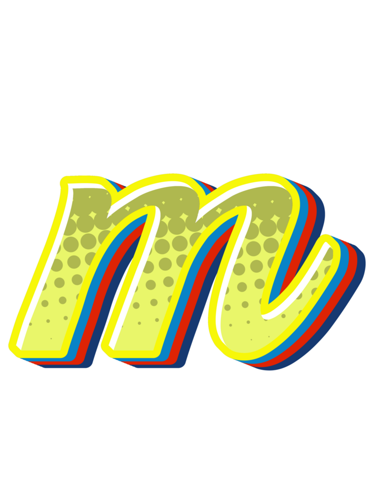Comic Halftone Alphabet Letter and Number png